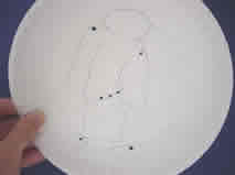 Orion figure on paper plate