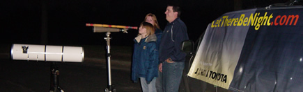 Family at telescope