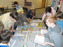 Placing LEGO blocks on model