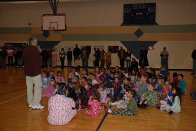 Students gathered in gym